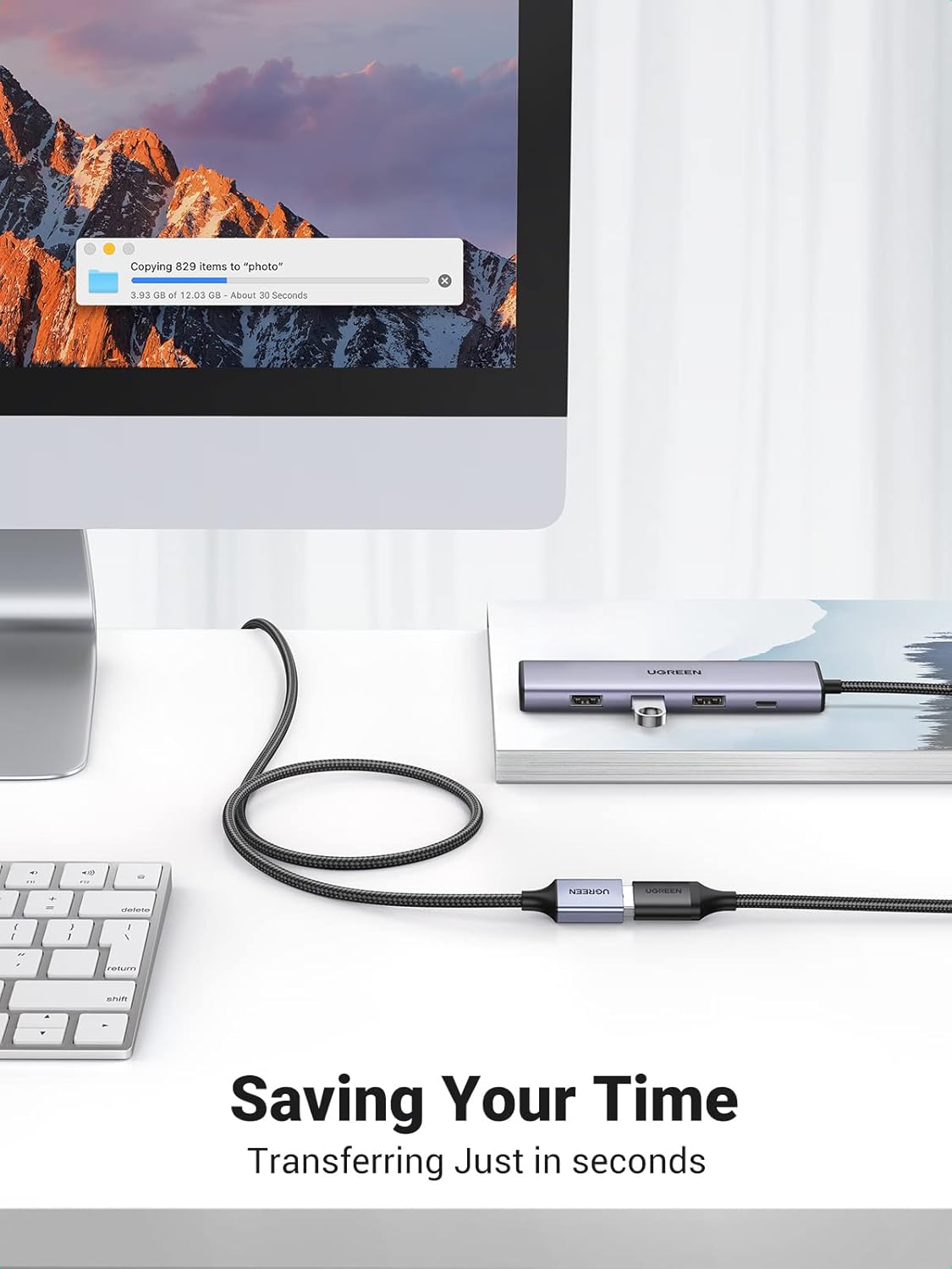 UGREEN USB 3.0 Type A Male to Female Extender Cord Nylon Braided - Image 2